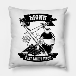 Monk Funny Design for Gamers, Roleplayers, Tabletop, RPGs Pillow