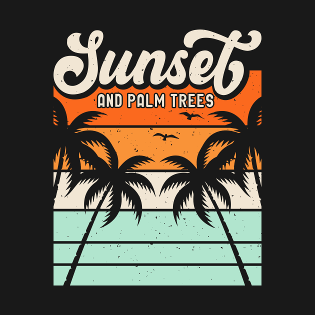 Surfing  Sunset And Palm Trees T Shirt For Women Men by Xamgi