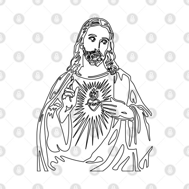 Immaculate heart of Jesus - black lines by la chataigne qui vole ⭐⭐⭐⭐⭐