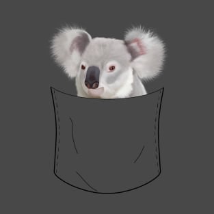 Peeking Pocket Pet - Fluffy Koala T-Shirt