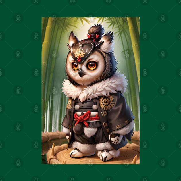 A Cute Samurai Owl #2 by akwl.design