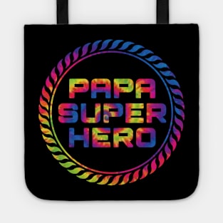 Papa superhero rainbow circle Tote