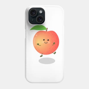 Cute happy dancing peach cartoon illustration Phone Case