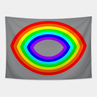 Rainbow Eye on Ultimate Gray Tapestry