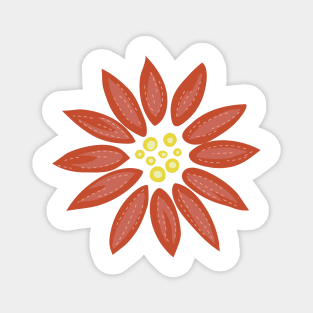 Folk Art Poinsettia Splash Magnet