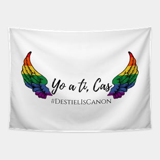 yo a ti Cas destiel is canon rainbow wings Tapestry