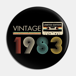 Vintage 1983 Limited Edition Cassette 40th Birthday Pin