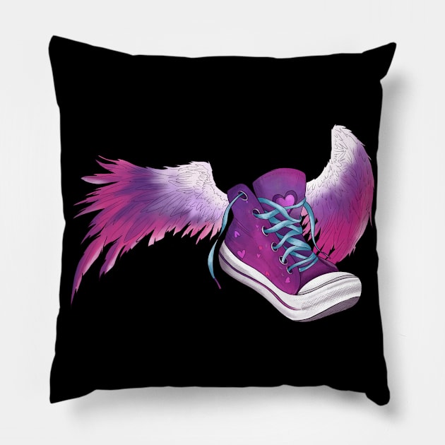 Sneakers fly Pillow by JessicaJaneAusten