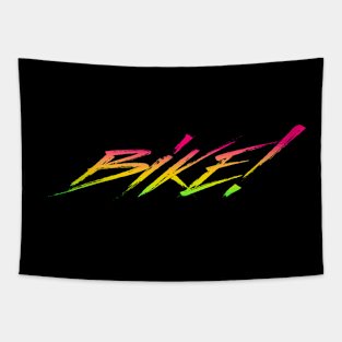 Bike! In Vibrant Gradient Colors Tapestry