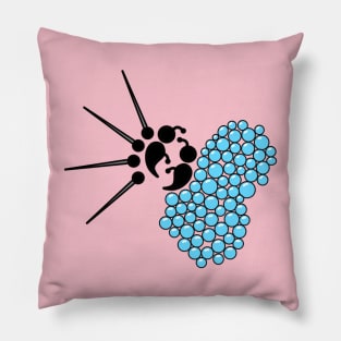 Bubbles and Pin Semicolon Butterfly Pillow