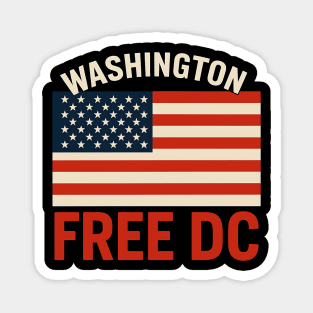 Washington Free DC – Patriotic American Flag Statehood Design Magnet