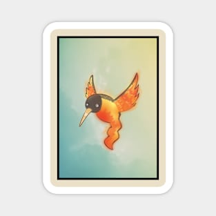 Mythical firebird with artistic background Magnet