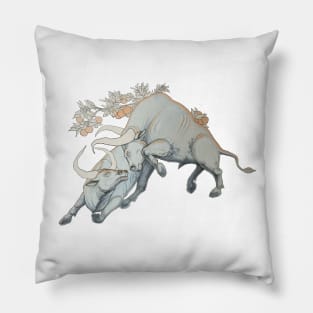 Struggling Bulls Pillow