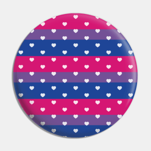 Bi Pride Bisexual Pride Colors Hearts Flag Pin