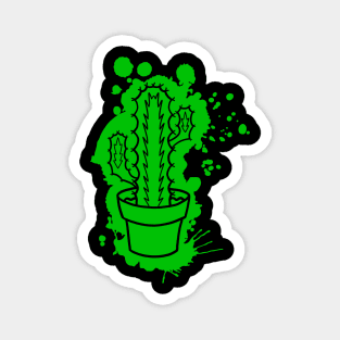 Euphorbia Pseudo Cactus - Splatter Cut Out Green Magnet