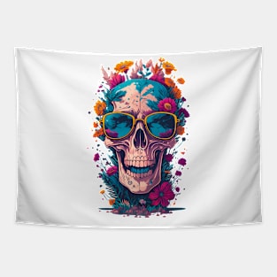 Skull Floral Tapestry