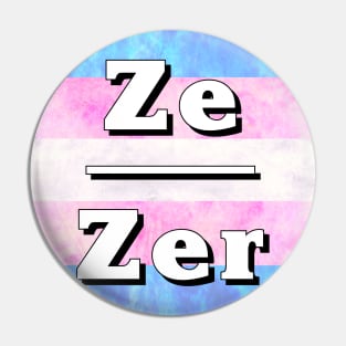 Ze-Zir Pronouns: Trans Pride Pin