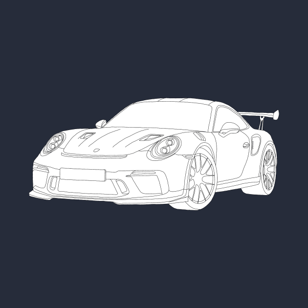 Porsche GT3 RS car selfmade drawing by Merlins Desings