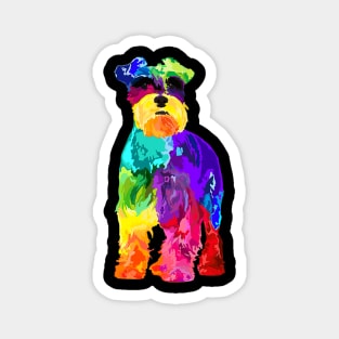 Dog Lover Gifts Mini Schnauzer Colorful Miniature Schnauzer Magnet