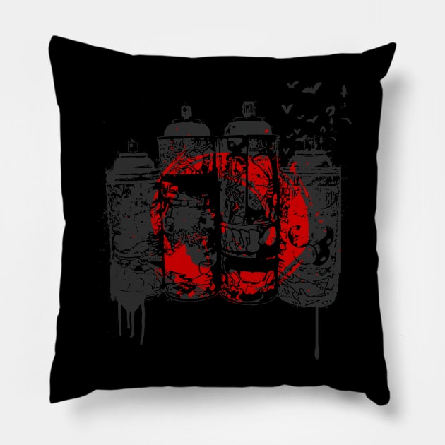 spray cans Pillow by manuvila