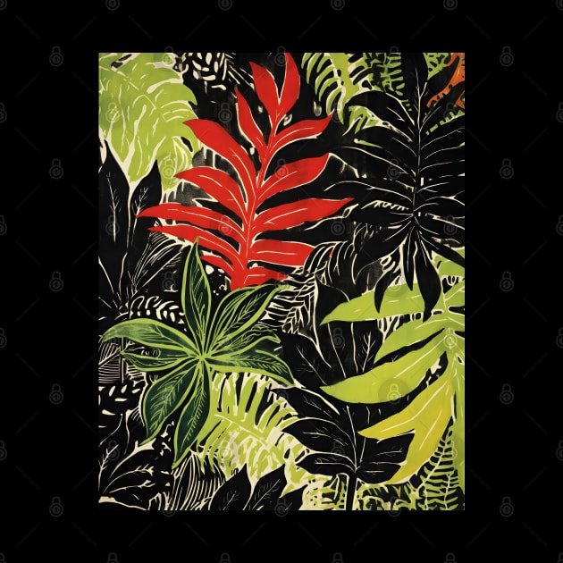 Tropical Jungle Leaves Boho Colorful by Trippycollage