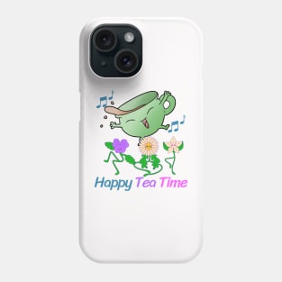 Teacups and flowers that are happy when it's tea time Phone Case