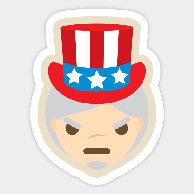 Uncle The Emoji Sam Angry And Mean Look Usa Sticker Teepublic