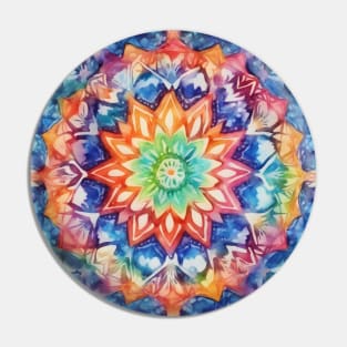 Watercolor kaleidoscope mandala Pin