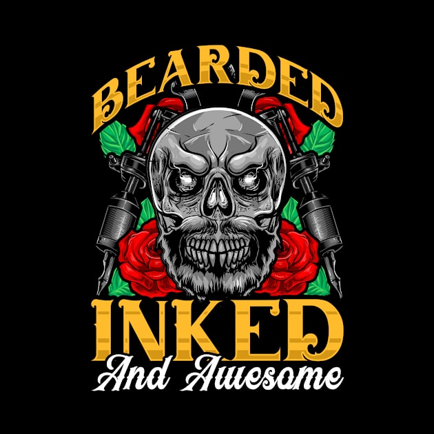 Bearded Inked And Awesome Funny Tattooed Dad by theperfectpresents