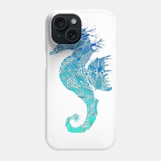 Blue Mandala Seahorse Phone Case by ZeichenbloQ