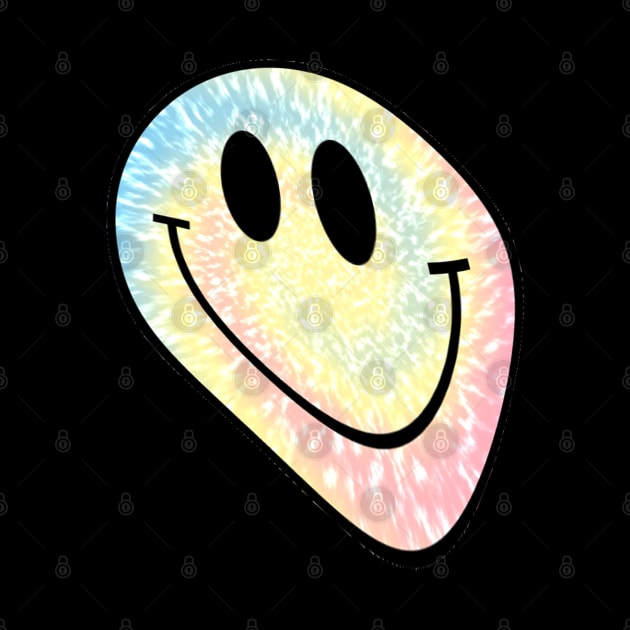 Trippy Psychedelic Smile Face Tie Dye by julieerindesigns