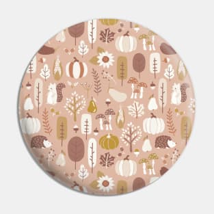 Autumn Nature Pattern Earthy Colors Pin