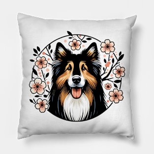 Bohemian Shepherd Enjoys Spring's Cherry Blossoms Beauty Pillow