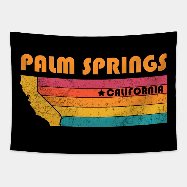 Palm Springs California Vintage Distressed Souvenir Tapestry by NickDezArts