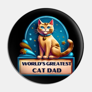 World's Greatest Cat Dad Pin