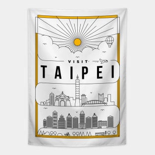 Taipei Minimal Lineal Poster Tapestry