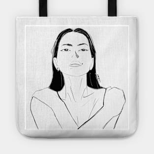 the romanian muse woman in sketch board Tote