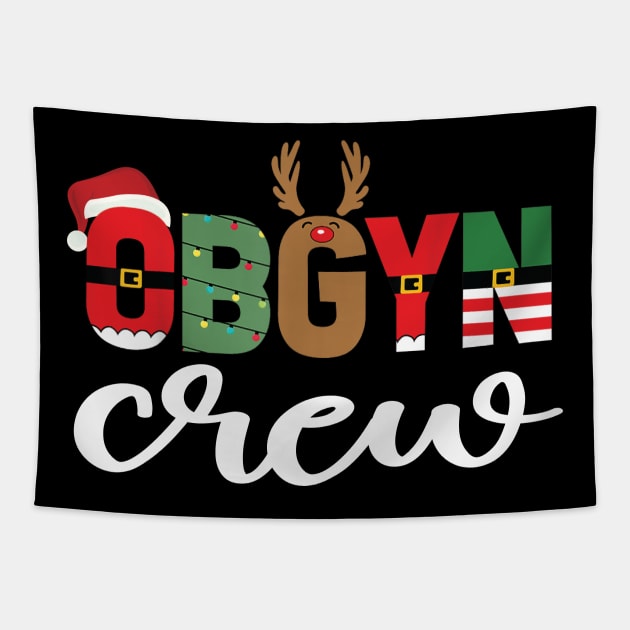 Merry Christmas OBGYN Obstetrics and Gynecology Crew Xmas Tapestry by DesignHND