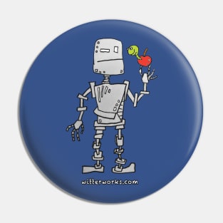 Confused Robot with Apple Pin