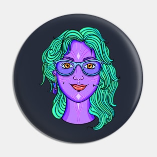 cyberpunk space alien girl Pin