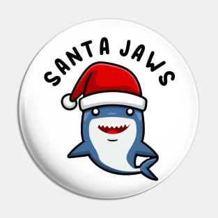 Santa Jaws Shark Christmas Pun Pin