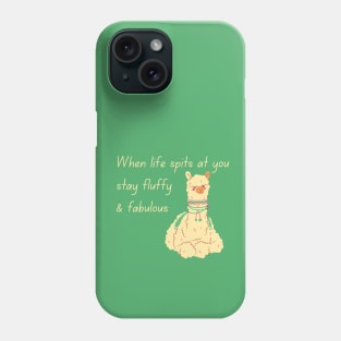 Lispe Alpaca Llama Vicuna Stay Fluffy & Fabulous Seated Phone Case