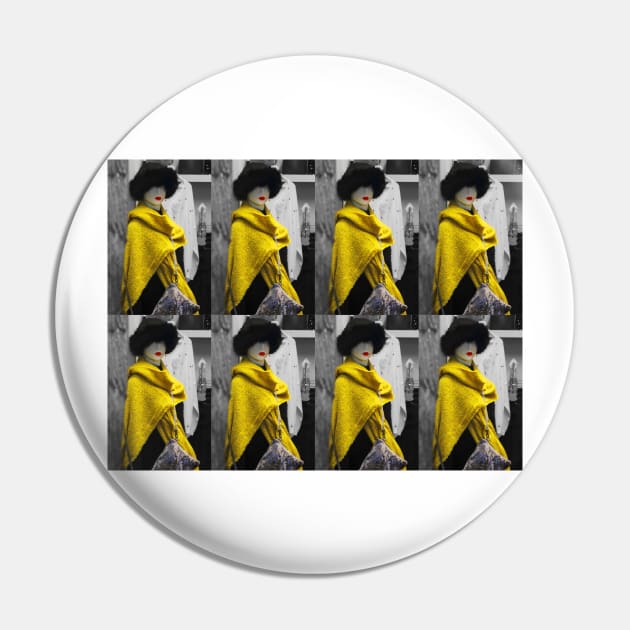 Mannequin in Yellow - Collage Pin by acespace