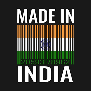 Made In India Barcode Flag T-Shirt