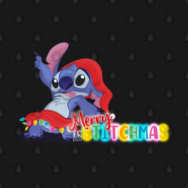 Merry Stitchmas Stitch by foxnwombatco 