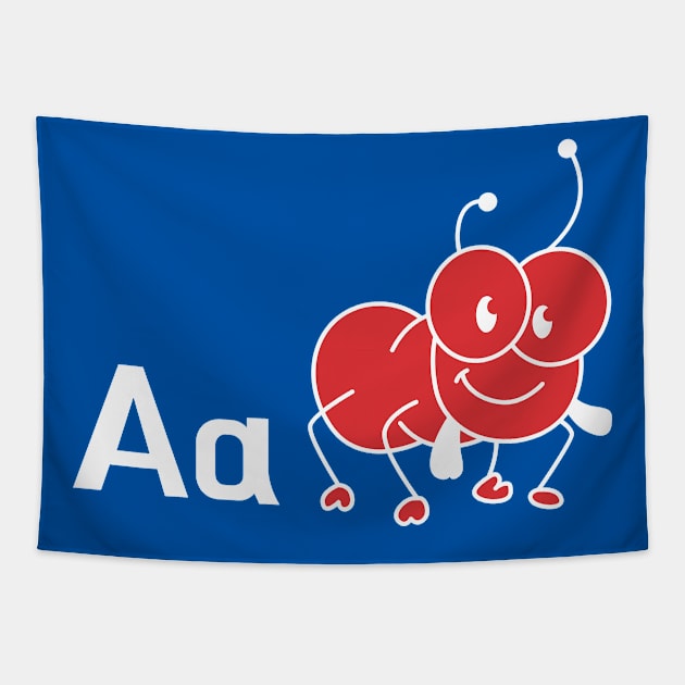 Upper case and lower case A letter A is for Ant Preschooler Design Tapestry by Syressence