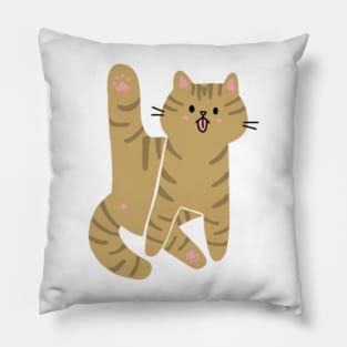 Tabby Cat Licking Butt Pillow