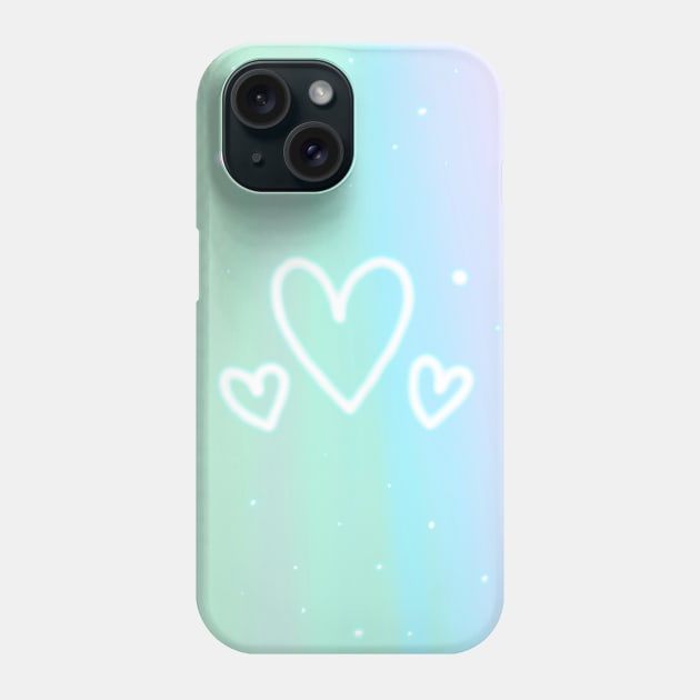 Glowing Hearts Kawaii Phone Case by Trippycollage
