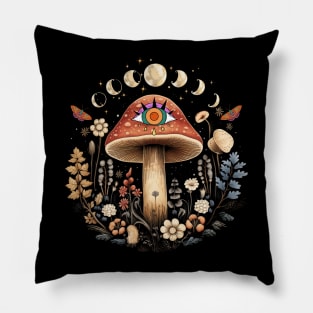 Cottagecore Mushroom All Seeing Eye Pillow