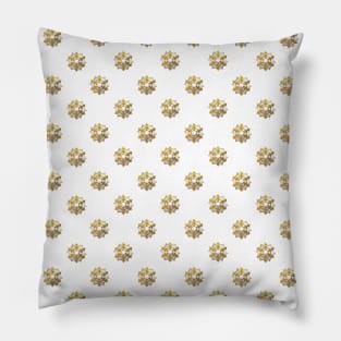 3-D Look Silver and Gold Metallic Gift Bows Pillow